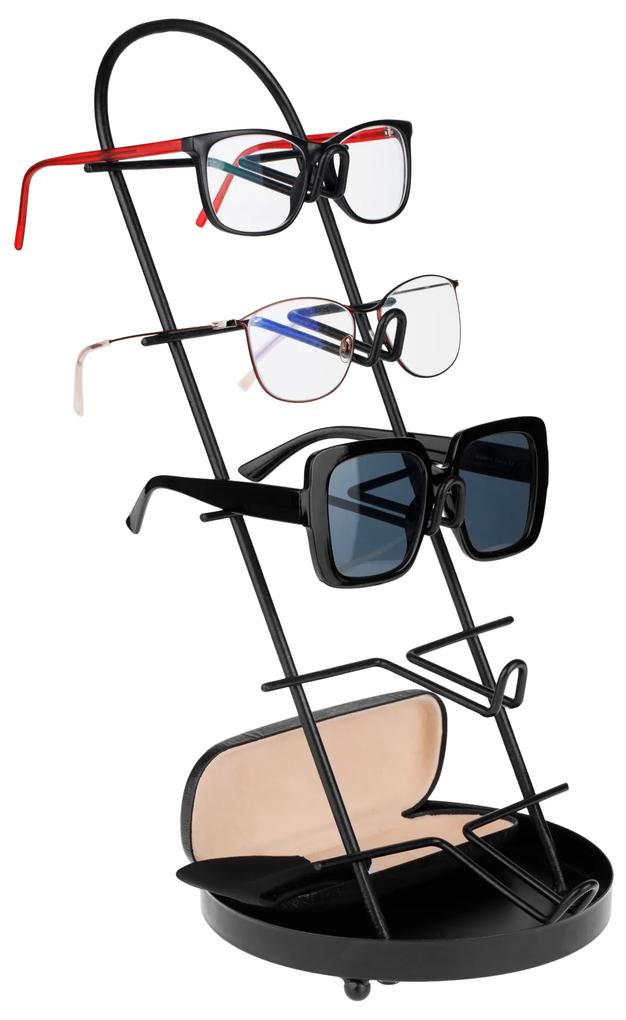 Suport pentru ochelari, negru, metal, GRASO