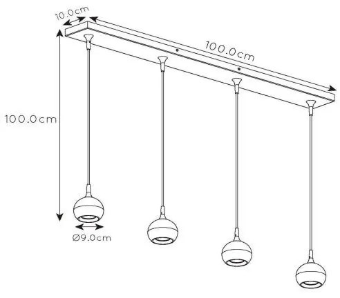 Lustră pe cablu FAVORI 4xGU10/5W/230V albă Lucide 09434/04/31