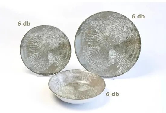 Set farfurii 803, 18 piese (6 plate, 6 adanci, 6 desert) bej Perfect Home 13702