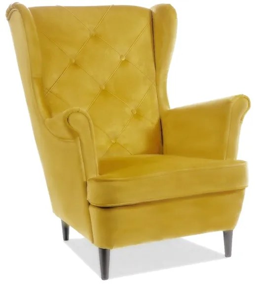 Fotoliu tapitat catifea Culoare Bej / Wenge LADY MATT VELVET