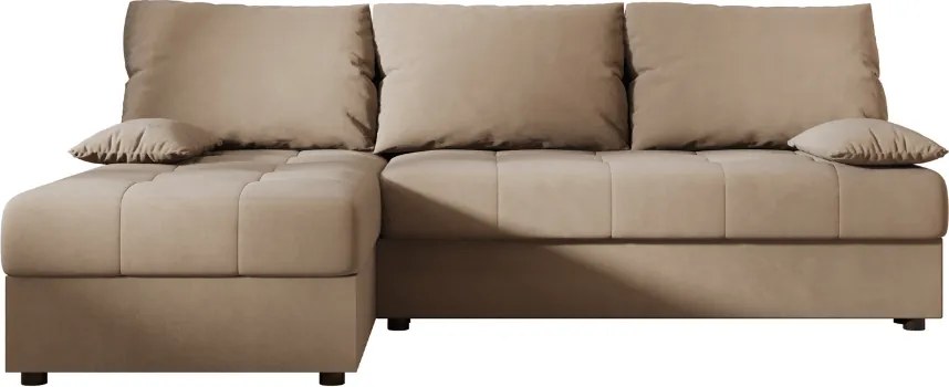 OFERTA Canapea extensibila reversibila forma L VENORIA SLIM 200x143 cm, bej + 2 pernute GRATUIT Calitate II