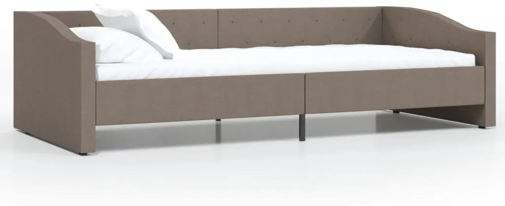 337232 vidaXL Pat de zi, gri taupe, 90x200 cm, textil, USB