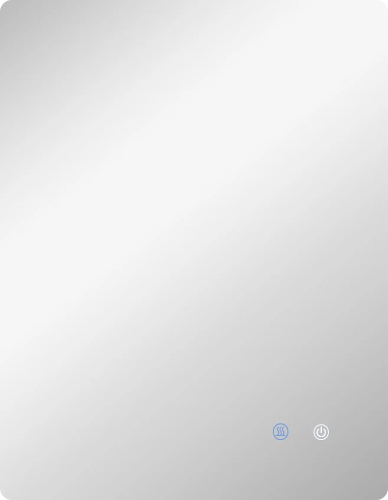 kleankin Oglindă de Baie cu Lumină LED, 3 Culori, Întrerupătoare Touch și Luminozitate Reglabilă, 70x50x3 cm, Transparent | Aosom Romania