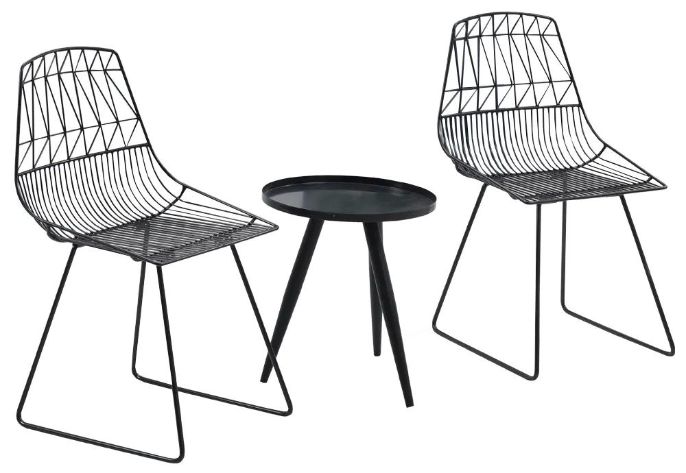 Set masa cu scaune pentru gradina Culoare Negru, SAHIR