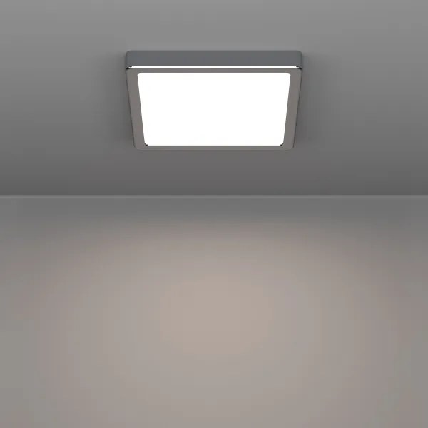 Eglo 901766 - Plafonieră LED pentru baie FUEVA, 10,5 W, 230 V, 22 x 22 cm, IP44, crom