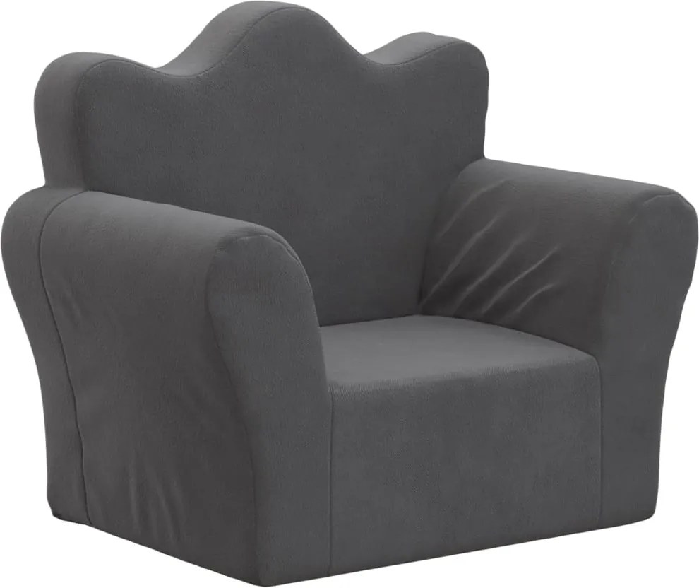 vidaXL Canapea pentru copii, antracit, pluș moale