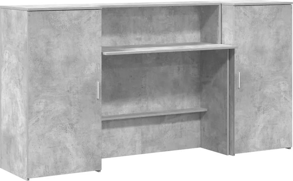 vidaXL Birou de recepție Gri beton 200x50x103,5 cm Lemn prelucrat