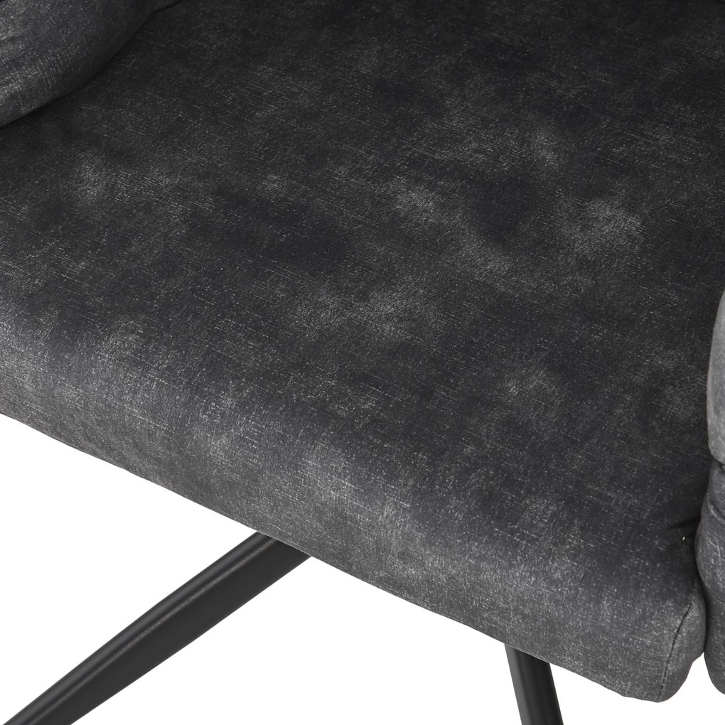 Set de 2 scaune din catifea, Gri | Aosom Romania