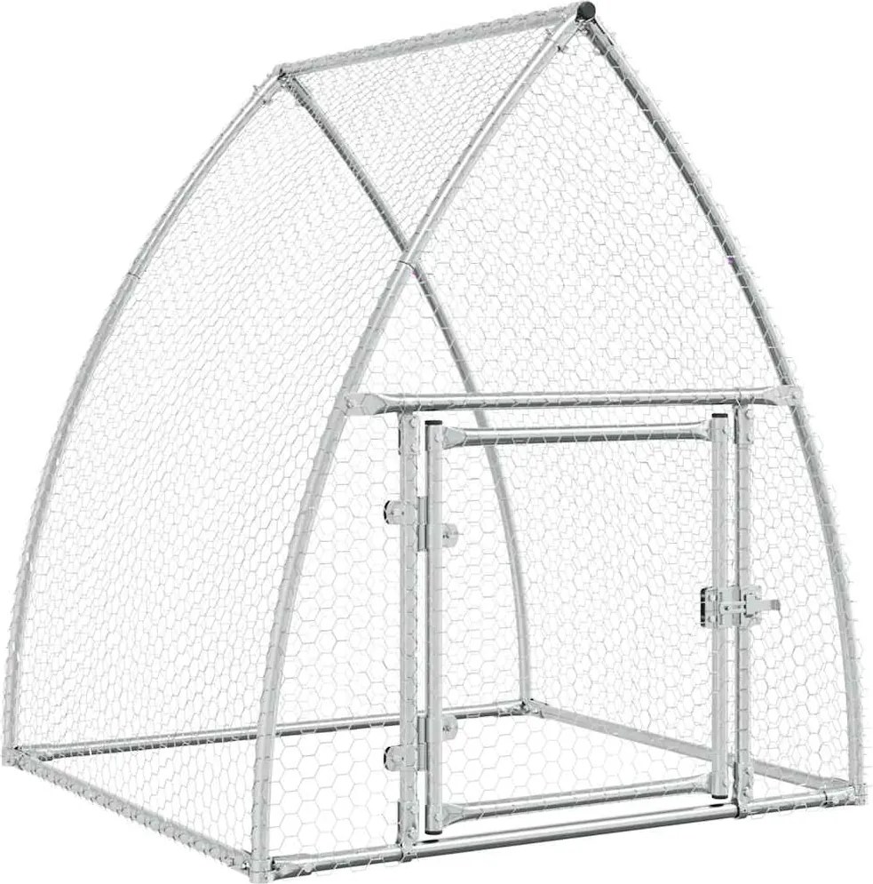 vidaXL Coteț pentru păsări, gri, 100x105x120 cm, oțel galvanizat