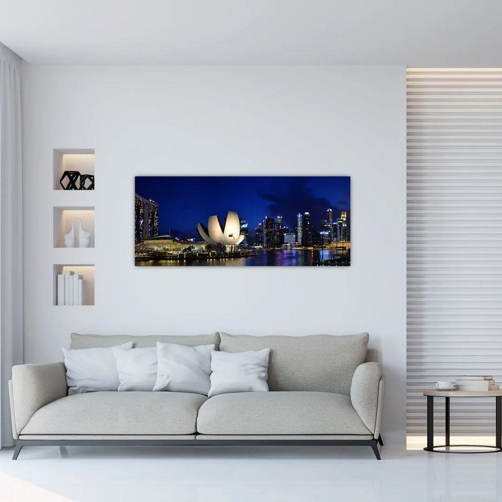 Tablou Singapore nocturn (120x50 cm)