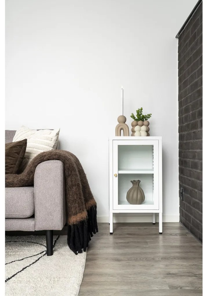 Vas de flori, ceramică, maro, 13,5x13,5x13 cm