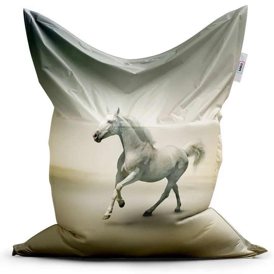 Sac de șezut Classic cal alb 2 - pentru copii, gri