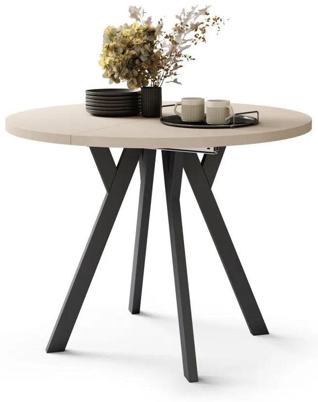 Masă extensibilă de dining ARTUR, bej/negru