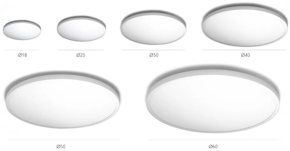 Plafoniera LED design slim MALTA R 40 3000K alba