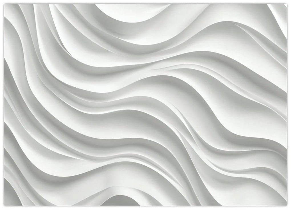 Tablou - Valuri Albe 3D (70x50 cm)