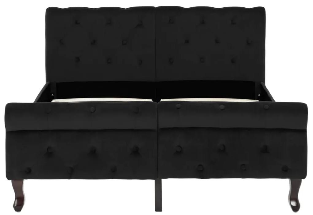 Cadru de pat, negru, 120 x 200 cm, catifea Negru, 120 x 200 cm