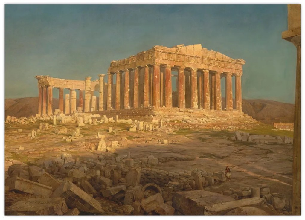 Tablou pe sticlă - Frederic Edwin Church, The Parthenon, reproducere (70x50 cm)