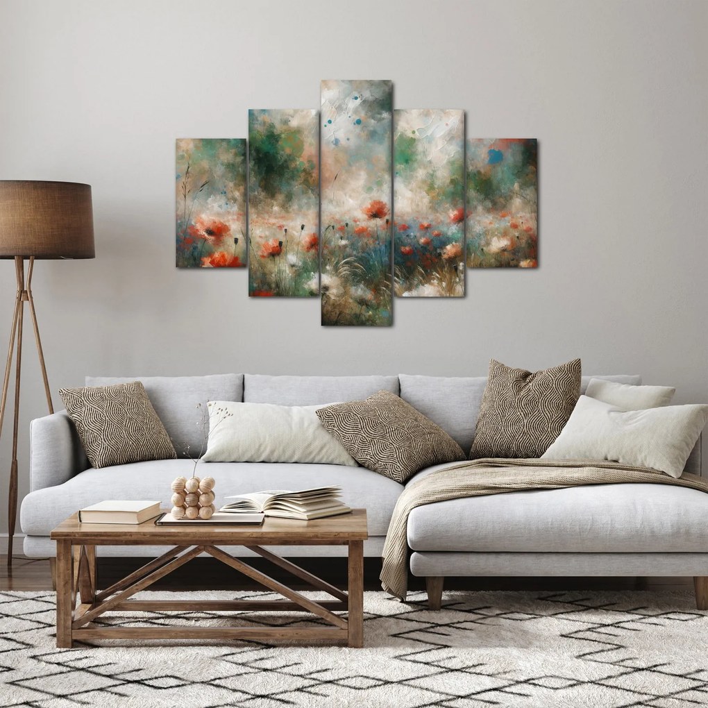 Tablou – Abstracție de câmp cu maci (150x105 cm)