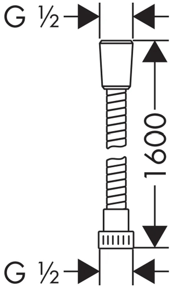 Furtun de dus 160 cm, crom 1600 mm
