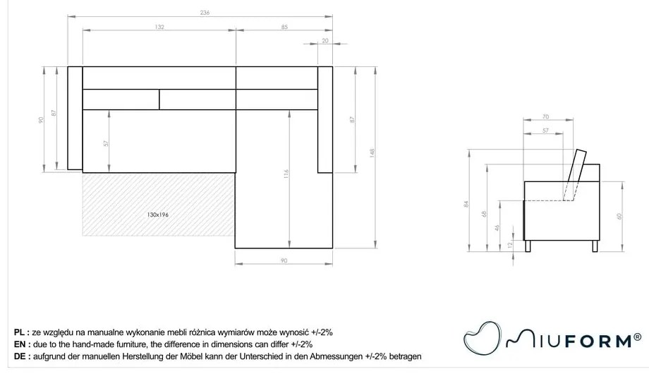 Colțar în culoarea petrolului extensibil cu tapițerie din catifea (cu colț pe partea stângă ) Lofty Lilly – Miuform