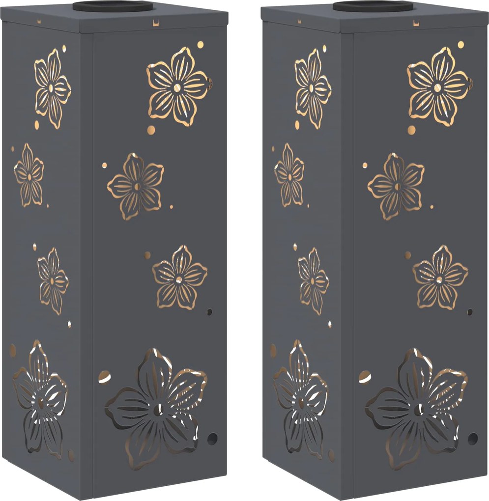 vidaXL Lumină LED Solară pentru Alei 2 pcs Antracit