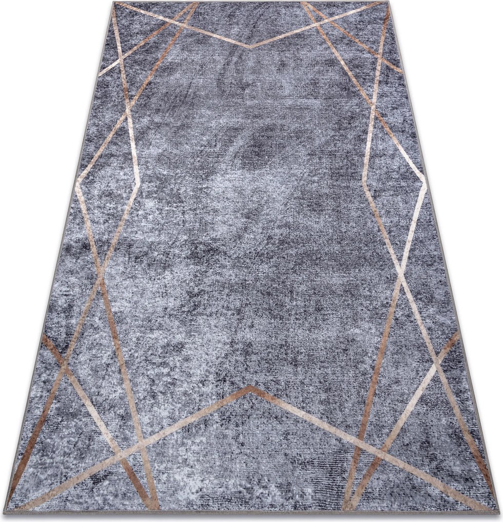 MIRO 51233.809 covor lavabil Geometric anti-alunecare - gri - SECUNDAR-COTATI PRODUSUL