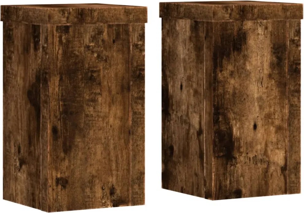 vidaXL Suporturi de plante 2 buc. stejar fumuriu 10x10x18 cm lemn