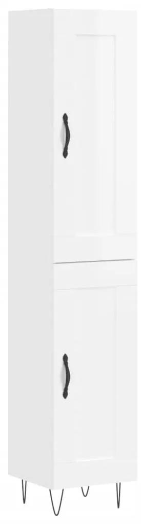 3200483 vidaXL Dulap înalt, alb extralucios, 34,5x34x180 cm, lemn prelucrat