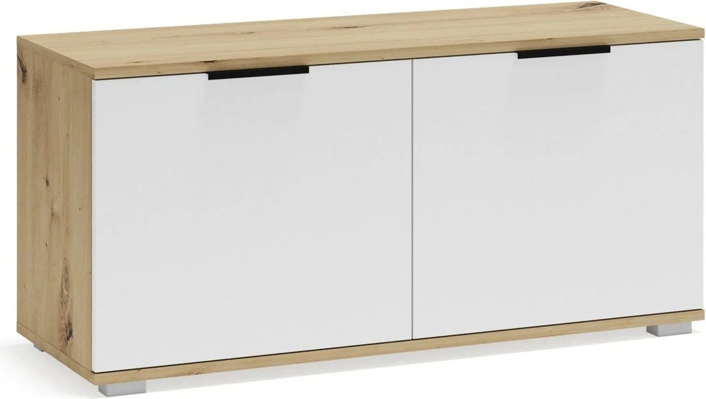 Pantofar CLIF ST-100, stejar artisan/alb, PAL laminat, 100x38x48 cm