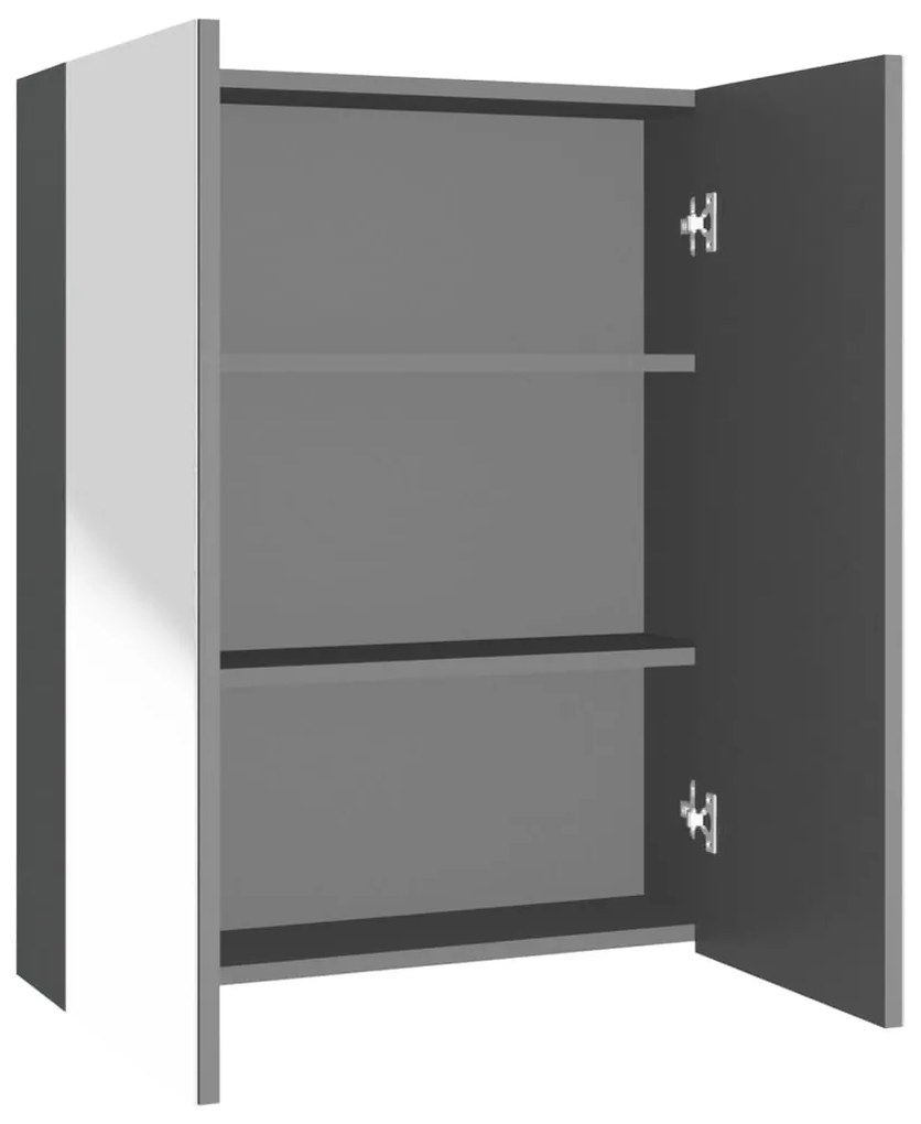 331529 vidaXL Dulap de baie cu oglindă, antracit, 60x15x75 cm, MDF