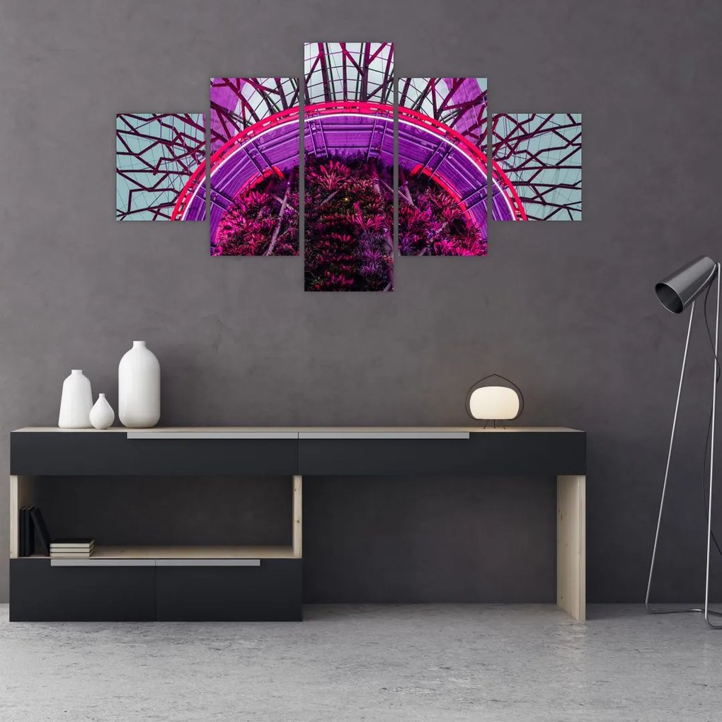 Tablou abstrac - crengi violete (125x70 cm), în 40 de alte dimensiuni noi