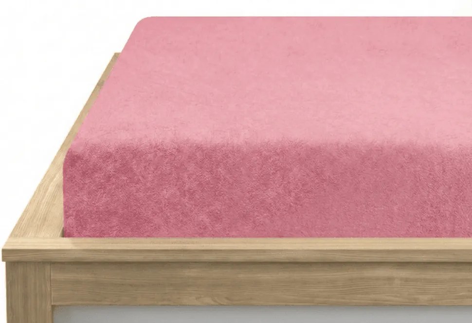 Cearsaf Frotir cu elastic EXCLUSIVE 180 x 200 cm roz