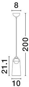 Pendul LED modern, Metal, Negru, Acrilic, DIONE