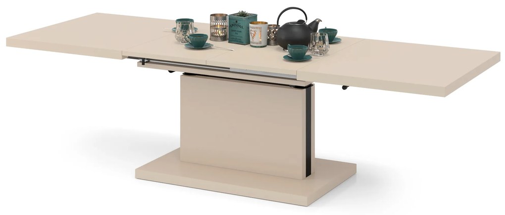 Mazzoni ASTON Bej [Super Mat / Anti-fingerprint] - MĂSUȚĂ EXTENSIBILĂ MODERNĂ MĂSUȚĂ DE CAFEA CAȘMIR