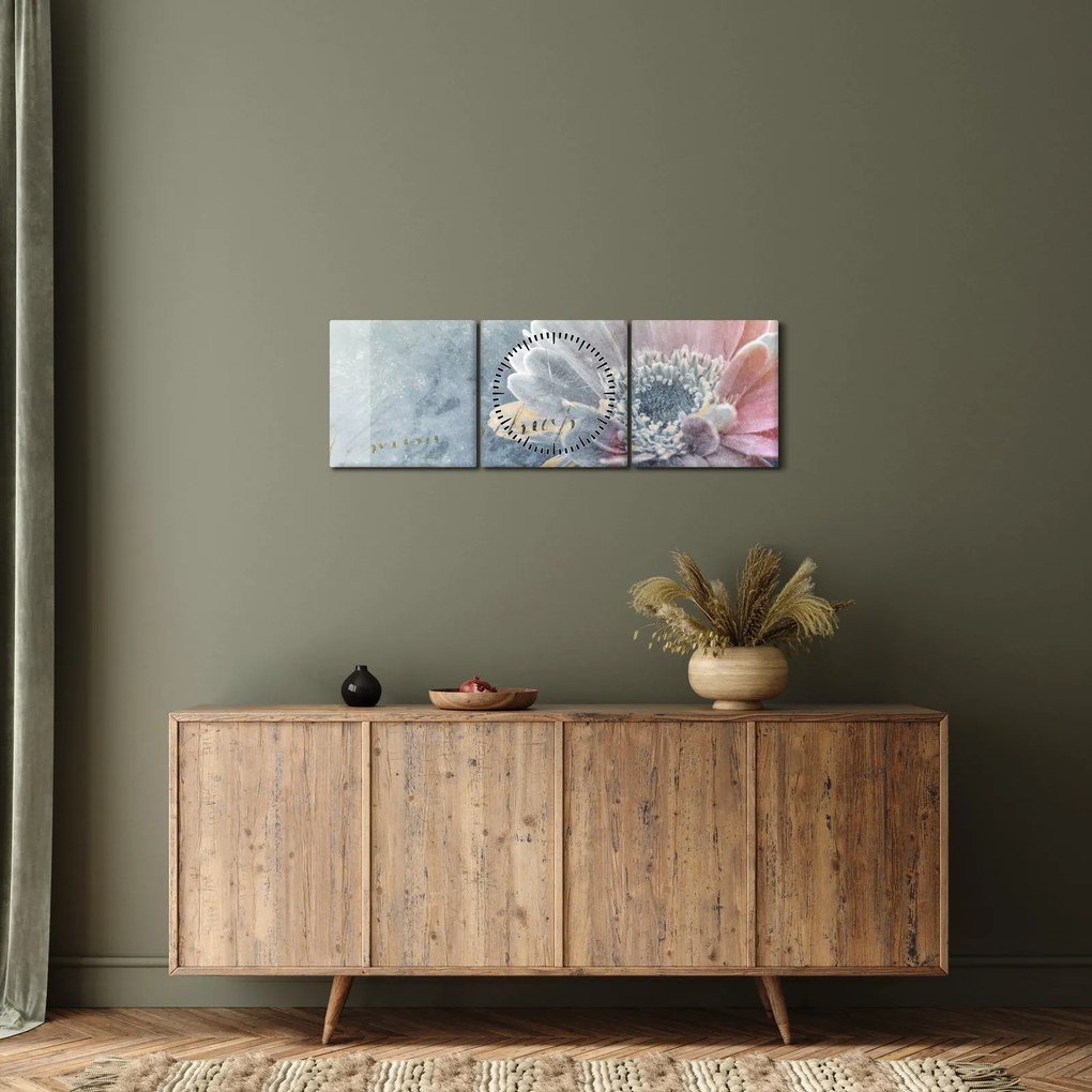 Tablou - Floare de iarnă (cu ceas) (90x30 cm)