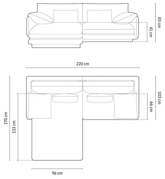 Coltar Torino catifea L220 cm