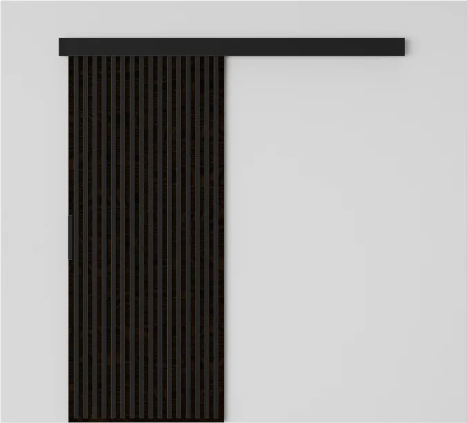 Ușă glisantă Perion – 86x1.6x205 cm – Wenge / Negru