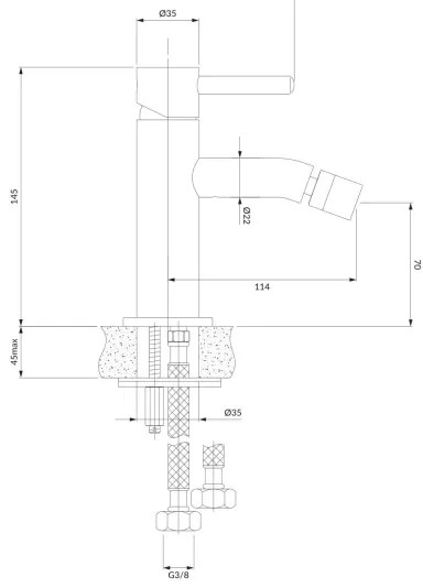 Baterie de lavoar OMNIRES Y1220GLB Y 14,5 cm auriu periat