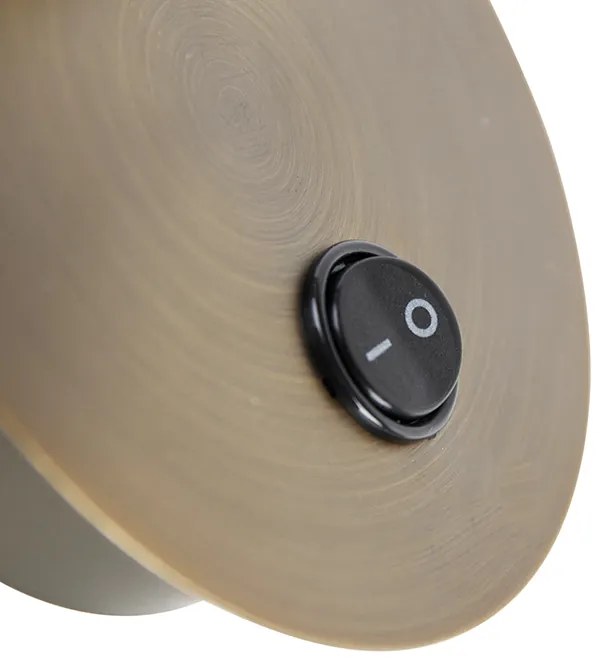 Spotlight inteligent de perete bronz, rotativ și înclinabil, cu întrerupător, inclusiv Wifi GU10 50mm - Karin 1