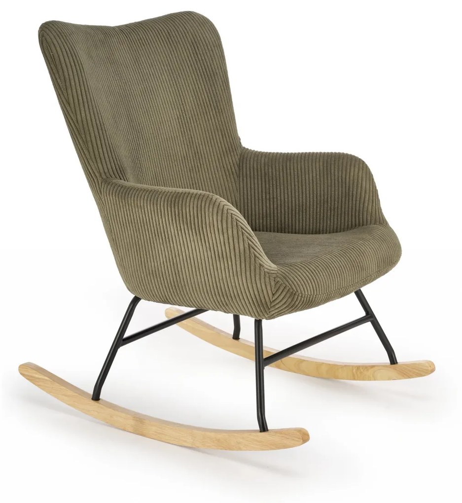 Fotoliu tip balansoar Belmiro velvet olive H92 cm