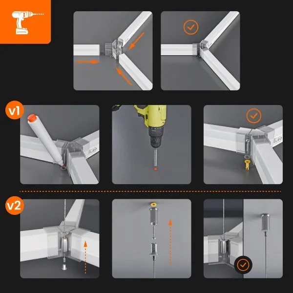 Plafonieră LED 570W/85-265V 6500K 522x298 cm CRI 90 IP44, albă