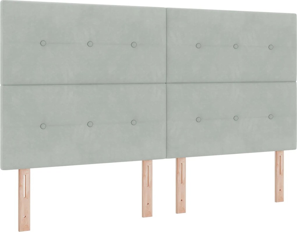 vidaXL Tăblie LED cu benzi LED Manual Gri deschis 180 cm Catifea