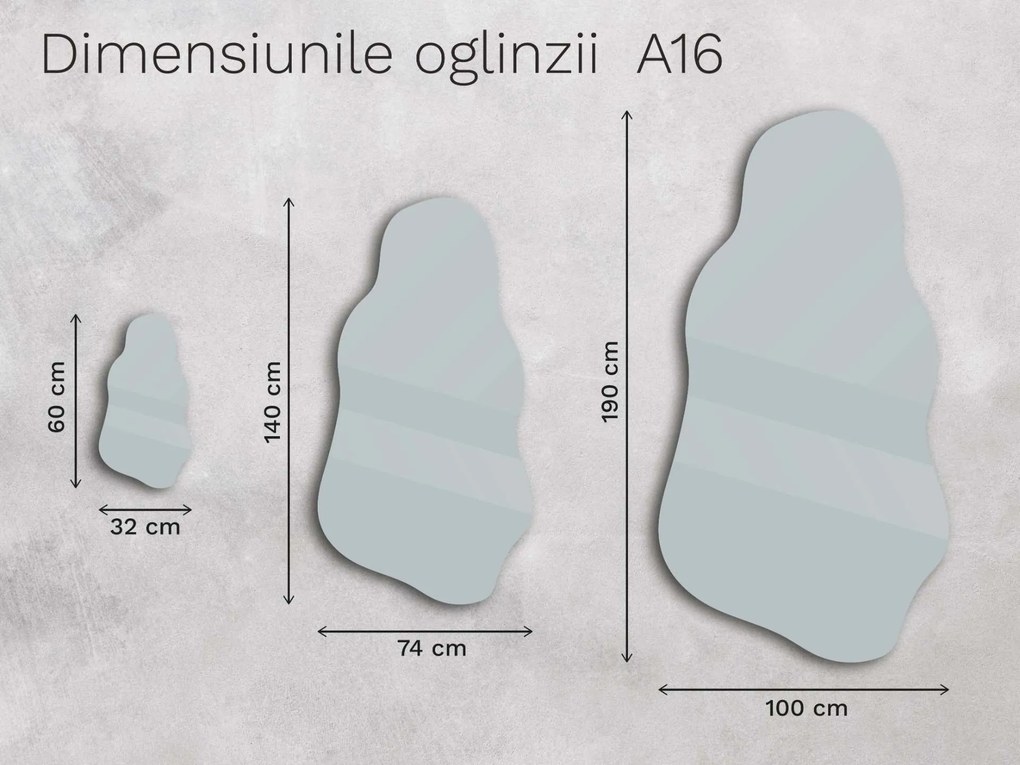 Oglindă LED organică cu iluminare A16 32x60