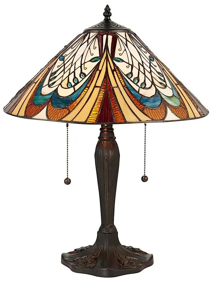 Endon 64163 - Lampă de masă Tiffany HECTOR, 2x E27/60W/230V, Ø 40 cm