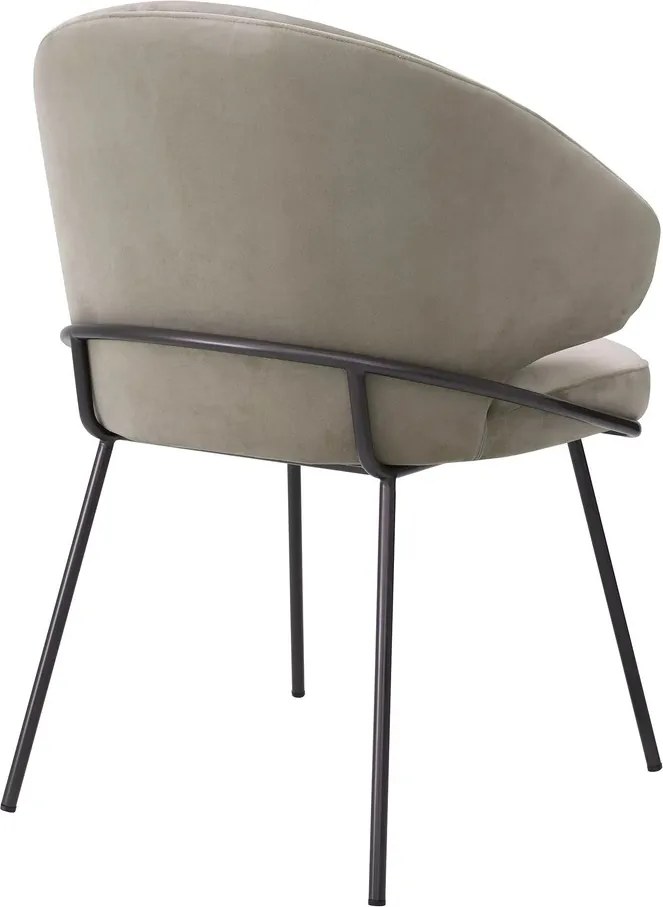 Scaun tapitat design LUX Kinley, catifea savona greige 115875 HZ