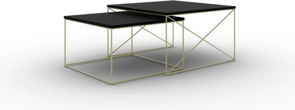 Set masute de cafea, Licco, ADRK Furniture (Culoare: Auriu / Alb)