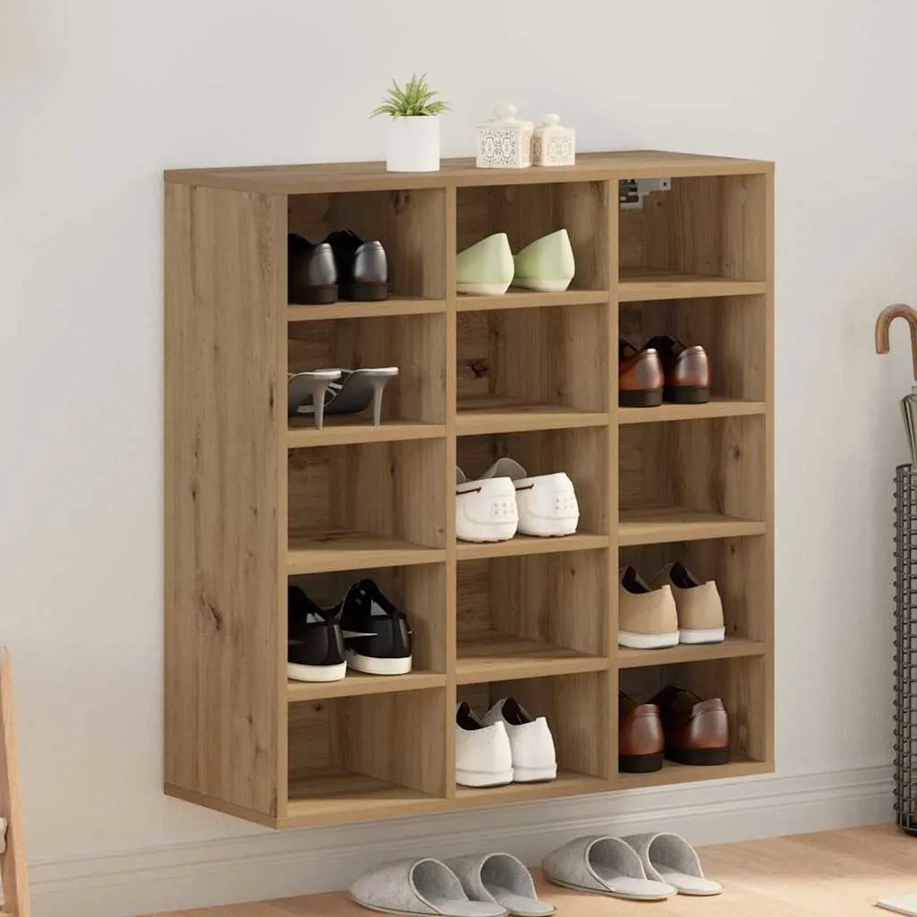 vidaXL Dulap pentru pantofi stejar artizanal 77.5 x 30 x 83.5 cm