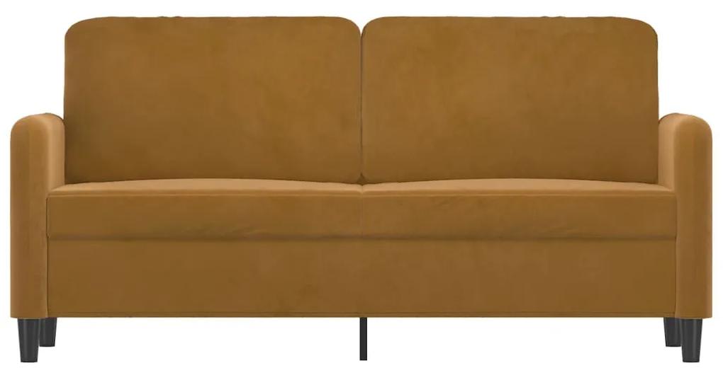 Canapea cu 2 locuri, maro, 140 cm, catifea Maro, 158 x 77 x 80 cm