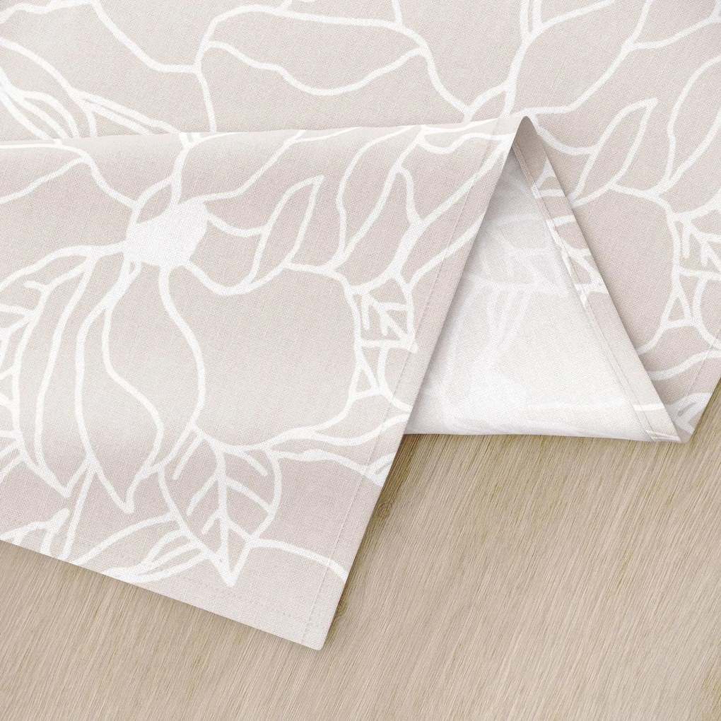 Goldea suporturi farfurii 100% bumbac - flori albe pe bej deschis - 2 buc 30 x 40 cm