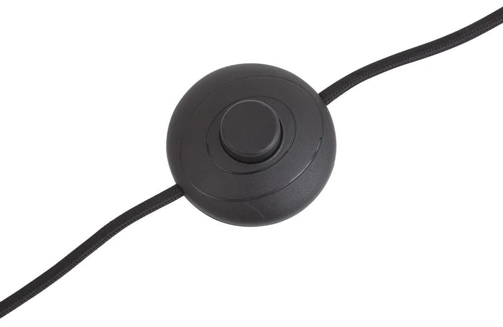 Lampă de podea de design neagră cu sticlă fumurie - Ana